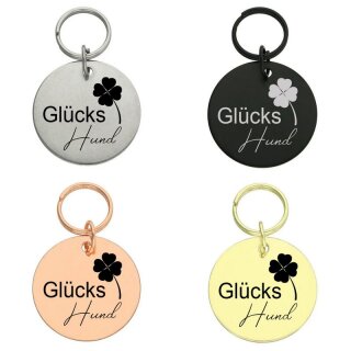 Runder Anhänger Glücks Hund
