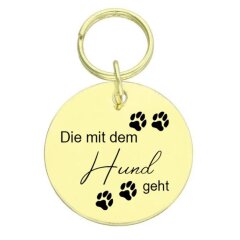 Runder Anh&auml;nger Die mit dem Hund geht
