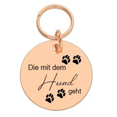 Runder Anh&auml;nger Die mit dem Hund geht