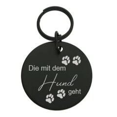 Runder Anh&auml;nger Die mit dem Hund geht