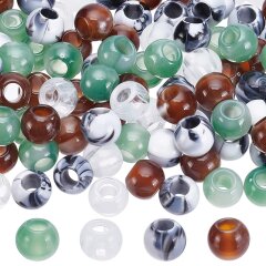 120 Acryl-Grosslochperlen in 4 Farben
