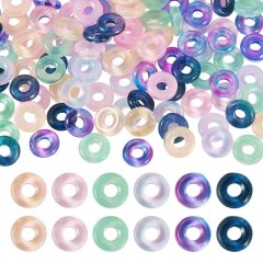 120 transparente Glasperlen in 6 Farben