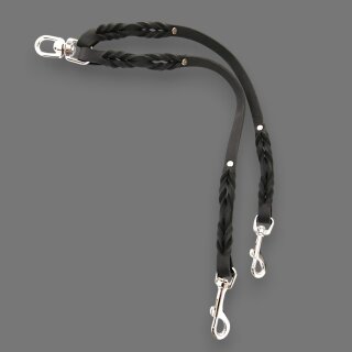 Fettleder-Leinen Addon Luvin-Twin, Schwarz