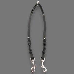 Fettleder-Leinen Addon Luvin-Twin, Schwarz