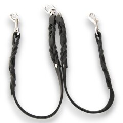 Fettleder-Leinen Addon Luvin-Twin, Schwarz
