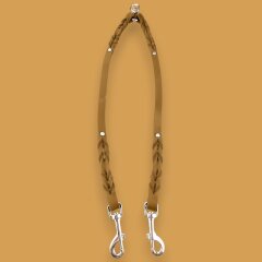 Fettleder-Leinen Addon Luvin-Twin, Cognac