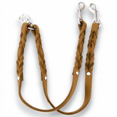 Fettleder-Leinen Addon Luvin-Twin, Cognac