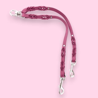 Fettleder-Leinen Addon Luvin-Twin, Fuchsia