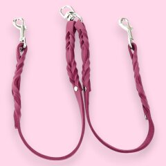 Fettleder-Leinen Addon Luvin-Twin, Fuchsia