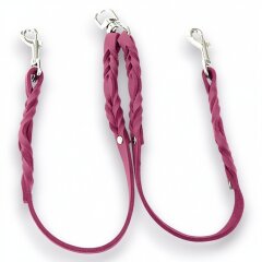 Fettleder-Leinen Addon Luvin-Twin, Fuchsia