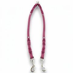 Fettleder-Leinen Addon Luvin-Twin, Fuchsia