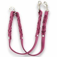 Fettleder-Leinen Addon Luvin-Twin, Fuchsia
