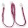 Fettleder-Leinen Addon Luvin-Twin, Fuchsia