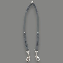 Fettleder-Leinen Addon Luvin-Twin, Grau
