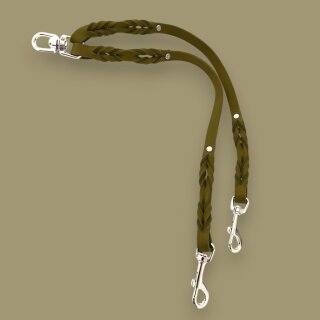 Fettleder-Leinen Addon Luvin-Twin, Olive