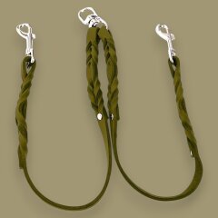 Fettleder-Leinen Addon Luvin-Twin, Olive