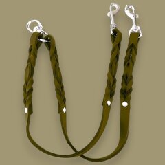 Fettleder-Leinen Addon Luvin-Twin, Olive