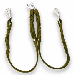 Fettleder-Leinen Addon Luvin-Twin, Olive