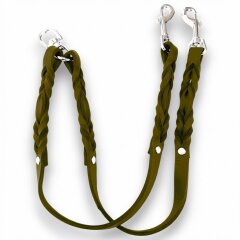 Fettleder-Leinen Addon Luvin-Twin, Olive