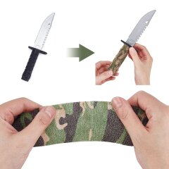 9 Rollen elastisches Polyesterband Camouflage 50 mm x 4,5 m