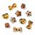30 Acrylperlen mit Leopardenmuster - 6 Designs Sattelbraun
