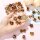 30 Acrylperlen mit Leopardenmuster - 6 Designs Sattelbraun