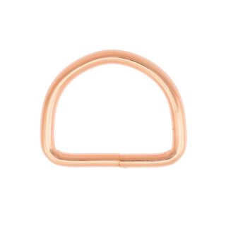 Stahl Halbrundring, D-Ring ros&eacute; gold 30 mm