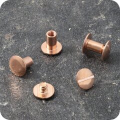Abverkauf: Buchschrauben - verkupfert F&uuml;llh&ouml;he 7 mm