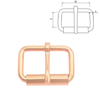 Sattelrollschnallen a. Stahl rosé gold 30 mm