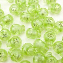 Kordelstopper Kugel gross halbtransparent hell gr&uuml;n