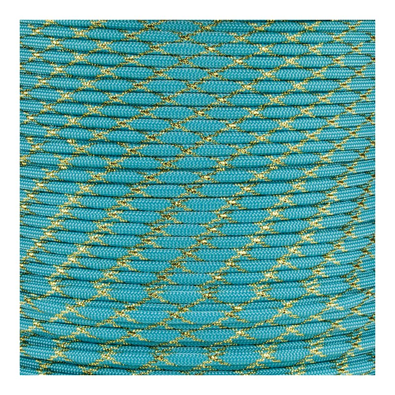 Paracord Typ 3 turquoise / gold metal x