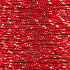Paracord Typ 2 imperial red / gold metal x