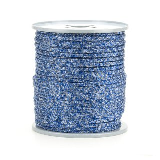 Dekoschnur gestrickt in Glitzeroptik "Blau/Silber" 4 mm