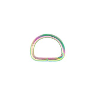 Stahl Halbrundring, D-Ring Regenbogen 16 mm