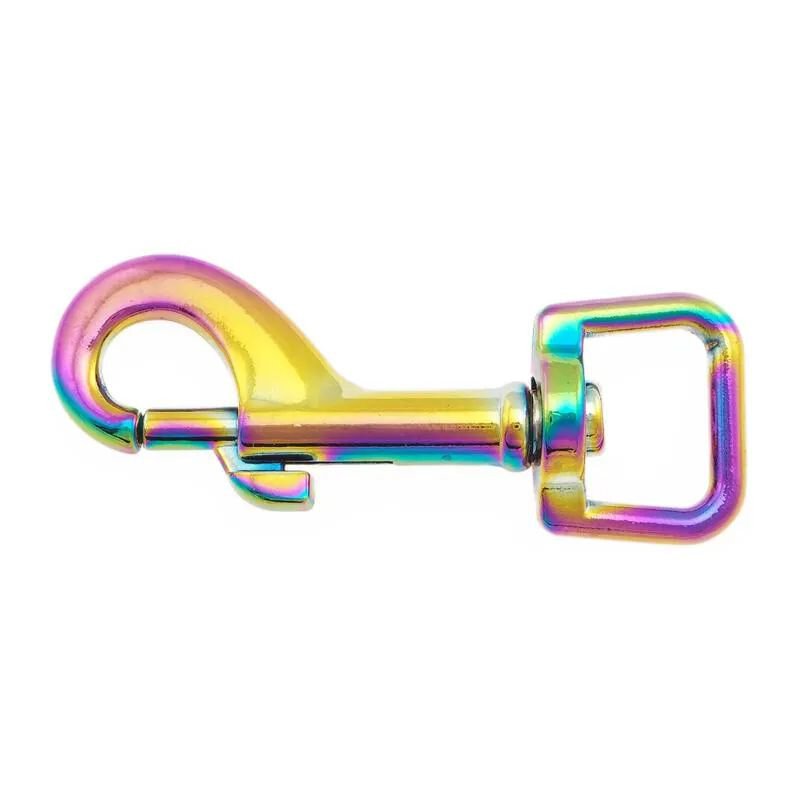 Bolzenkarabiner m. geradem Wirbel 52 x 13 mm Regenbogen