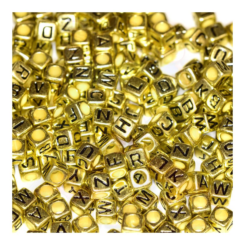 Megapack! - Letterbeads gold 500g / 2600stk.