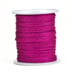Dekoschnur gestrickt in Glitzeroptik "Pink" 4 mm