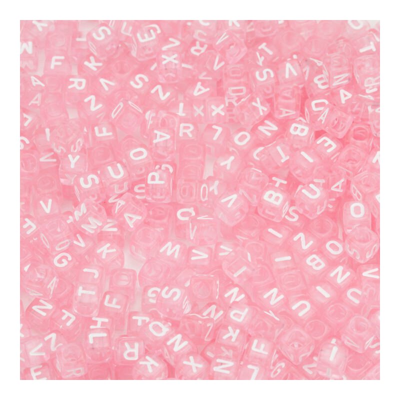 Letterbeads baby pink / weiss ca. 500stk.