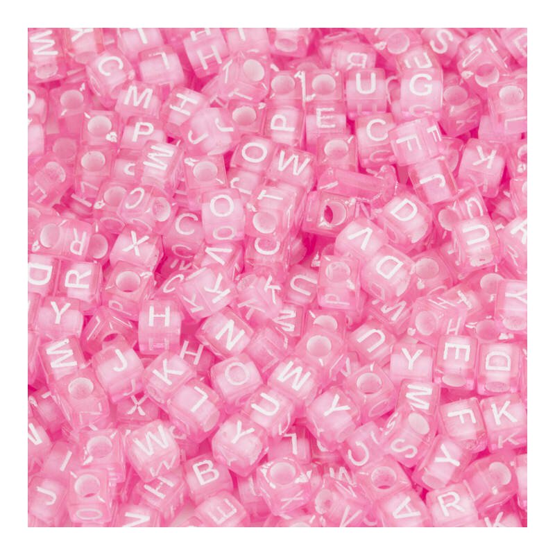 Letterbeads pink / weiss ca. 1000stk.