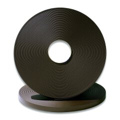 BioThane&reg; Modul 19 mm, Model: kurz, Stahl silbern / dark brown